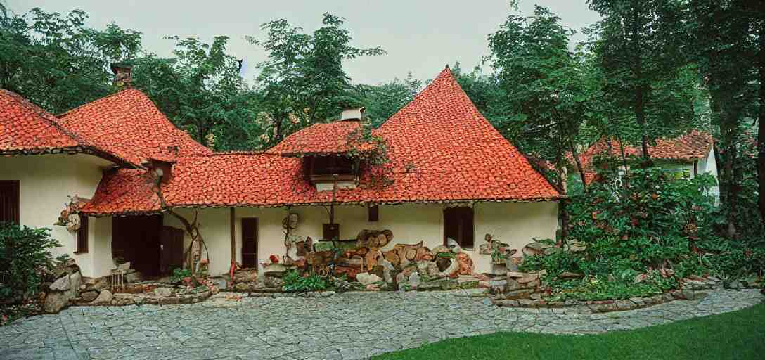 house in carpathian vernacular style. outdoor landscaping designed by roberto burle marx. fujinon premista 1 9 - 4 5 mm t 2. 9. portra 8 0 0. 