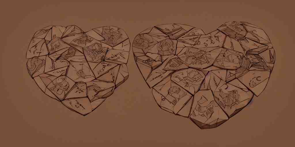 wooden heart design, character sheet, 3d render, Greg Rutkowski, Zabrocki, Karlkka, Jayison Devadas, Phuoc Quan, trending on Artstation, 8K, ultra wide angle, zenith view, pincushion lens effect