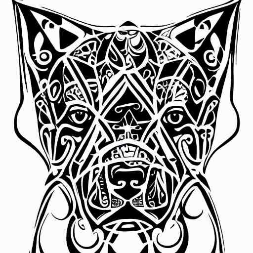 tattoo design, stencil, tattoo stencil, traditional, a world famous tattoo of a geometric dog