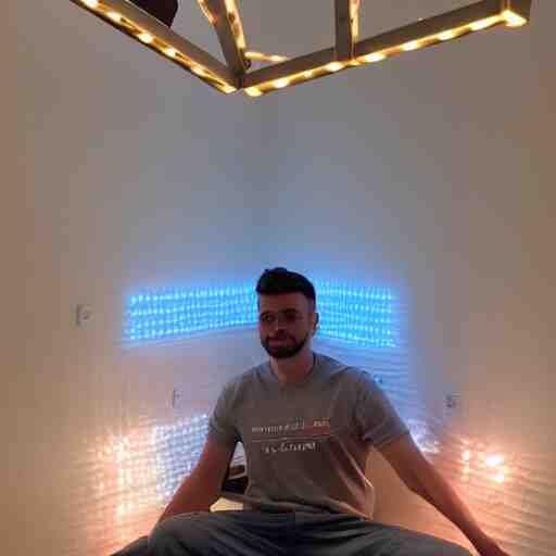 a day trader named jay putting up nanoleaf lights in his bedroom 