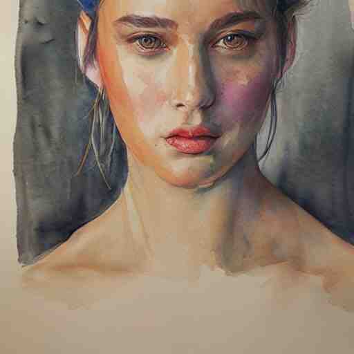 water color on paper, master painter portrait, highly detailed, artstation, masterpiece, award - winning, 