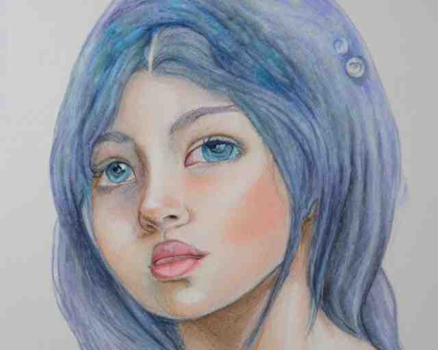 a girl with the ice cream watercolor colored pencil painting trending on artstation 