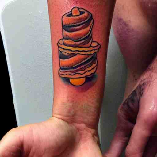 a tattoo of a single churro