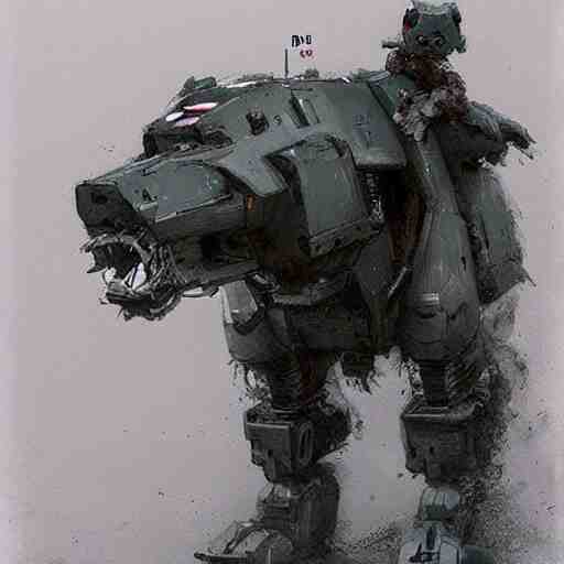 dog type mech art by jakub rozalski 