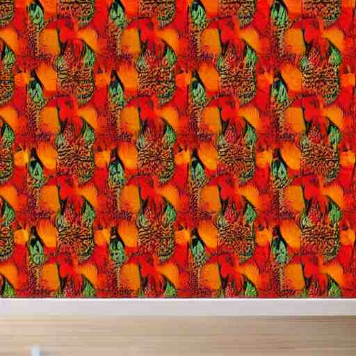 red, yellow, orange, abstract painting, wallpaper pattern 