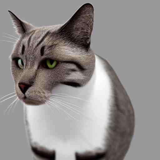 low polygon render of a cat on a white background, isometric 3 d, ultra hd 