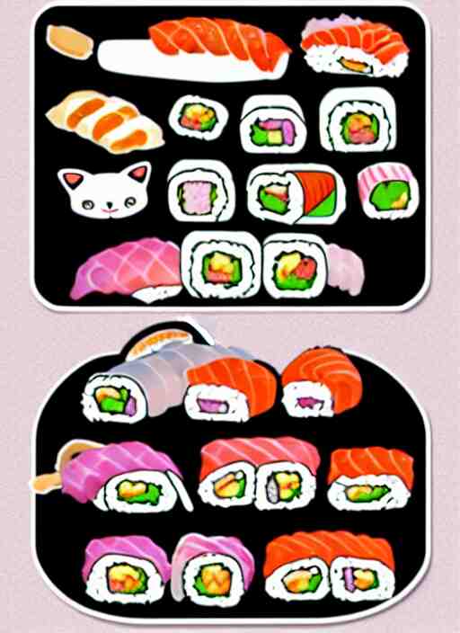 sushi cats sticker sheet 