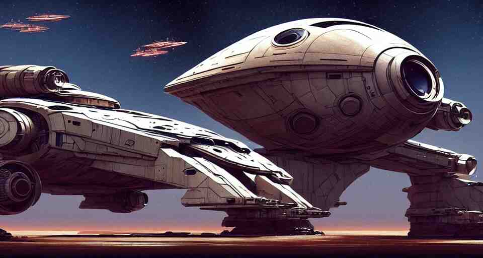 highly detailed cinematic syd mead scifi render of 3 d sculpt of post apocalyptic spaceship, sparth, scott robertson, guardians of the galaxy, star wars, maschinen krieger, raphael lecoste 