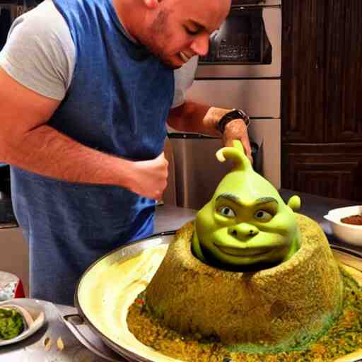 Shrek making a moroccan tagine