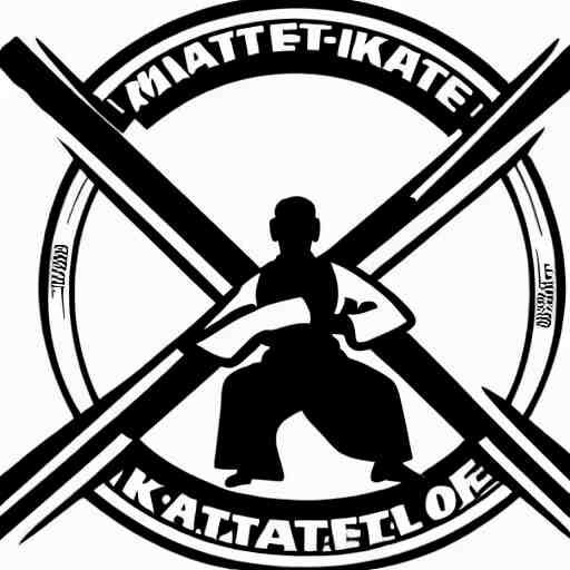 a logo about martial arts, karate, kung-fu, vectorial, black and white, highly detailed, symmetric