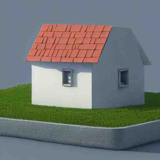 3 d render, minimalistic, octane, cute chubby house 