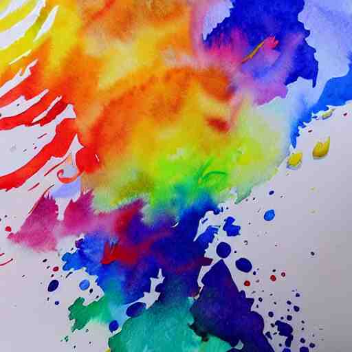 water color on paper, rainbow explosions, highly detailed, artstation, masterpiece, award - winning, 