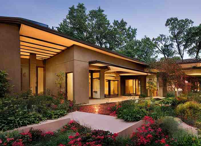 idyllic suburban neighborhood + rooftop gardens + sustainable energy initiatives + single family homes : : modern architecture by craig mullins, thomas kinkade and frank lloyd wright 