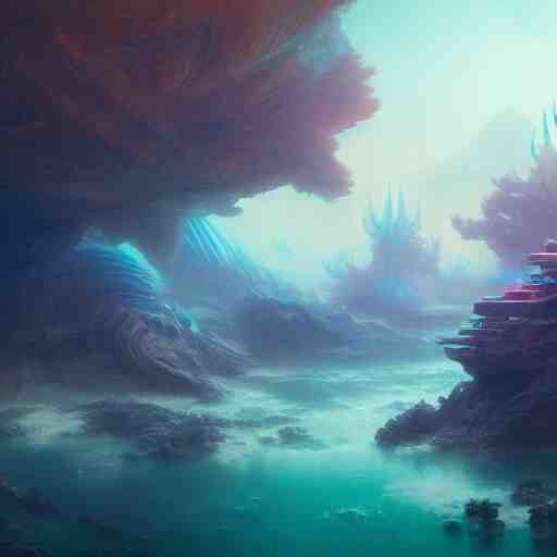 a band logo dreamscape, an underwater city, extremely detailed digital painting, in the style of fenghua zhong and ruan jia and jeremy lipking and peter mohrbacher, mystical colors, rim light, beautiful lighting, 8 k, stunning scene, raytracing, octane, trending on artstation 