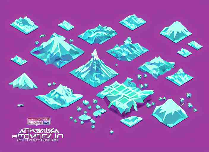 aliens visiting kamchatka isometric aerial lowpoly 