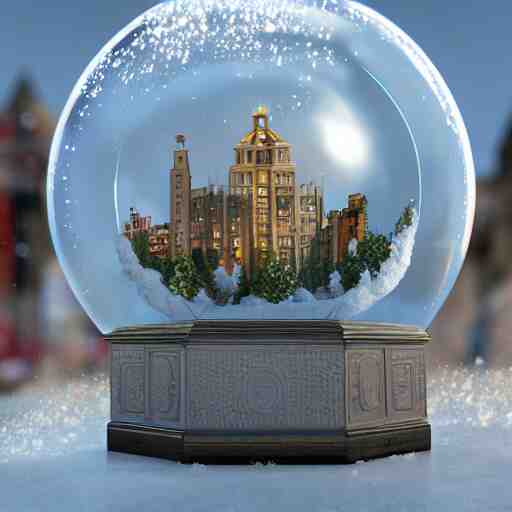 snow globe of buenos aaires city, artstation, photorealism 