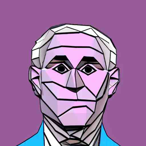 low poly roger stone head cube shaped