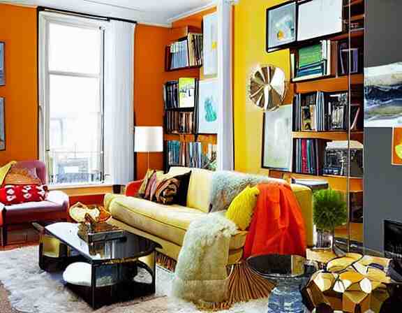 apartment designed by nate berkus, retro 7 0 s colors 