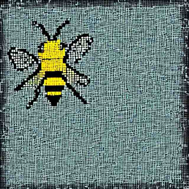 bee, pixelated, flying 