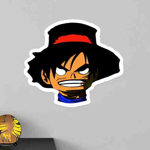 die cut sticker, luffy gear 5, splatter paint 