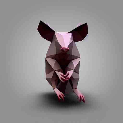 low poly spinning rat 