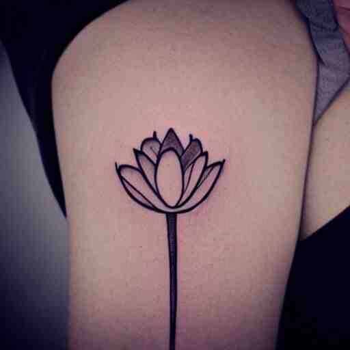 minimalistic lotus flower tattoo 