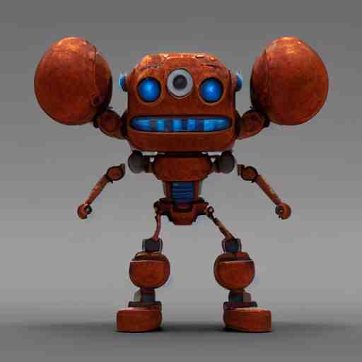 a cute rusty robot in breath of the wild, anime, 3 d render, octane 