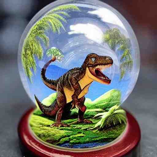 photo of a Jurassic Park themed snowglobe