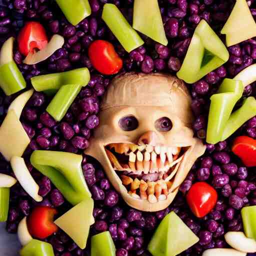 food photography of a human teeth salad with lots of human teeth and a pinch of human teeth with a side of human teeth 