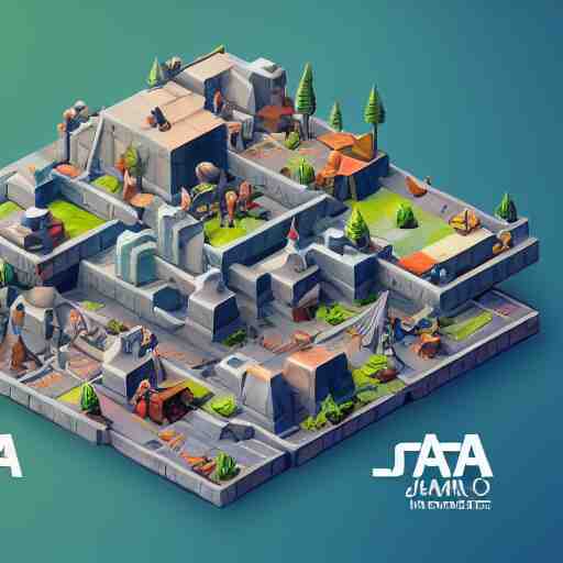 isometric game concept, jama jurabaev, tyler edlin, james paick, emmanuel shiru, victor mosquera, modular detailed, artstation, for aaa game, high quality 