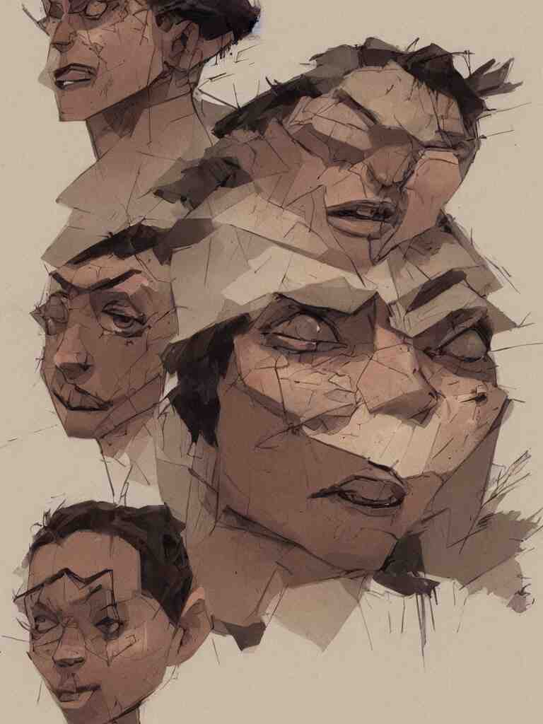 broken faces by disney concept artists, blunt borders, rule of thirds 