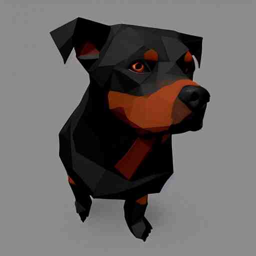 rottweiler 3 d low poly art 