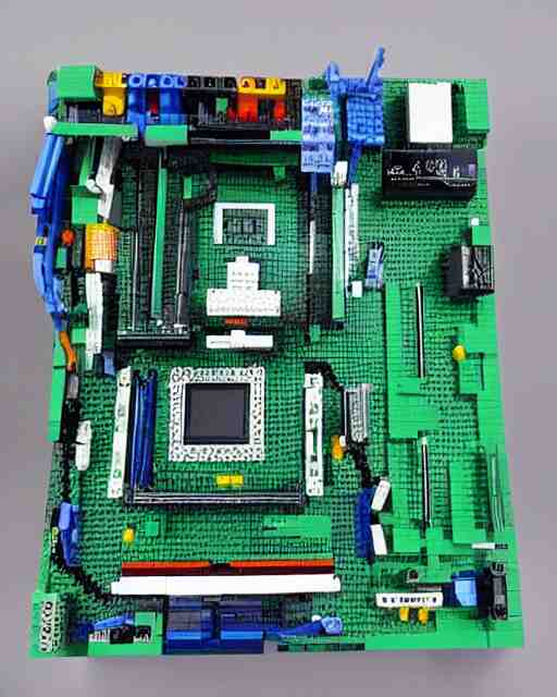 lego set of a modern computer motherboard