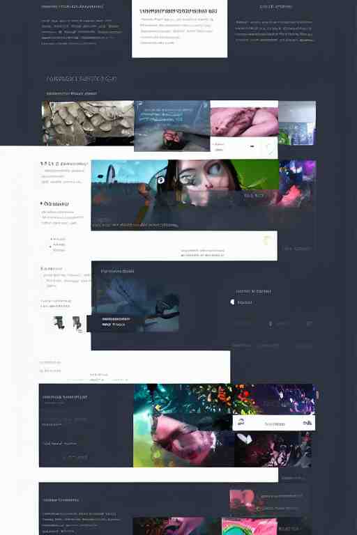 website layout for digital artist, clean modern colorful ui 