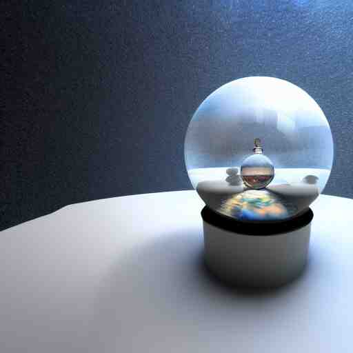 crystal sphere with mini house inside it, octane render hyperdetailed, 