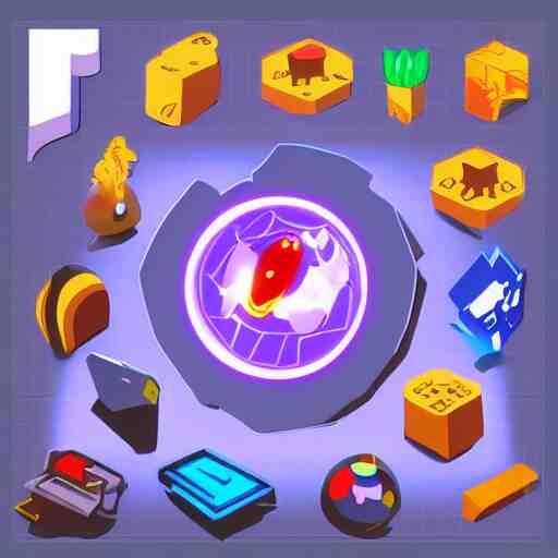 skill magic vector cutout stylized digital illustration video game icon global illumination ray tracing advanced technology 