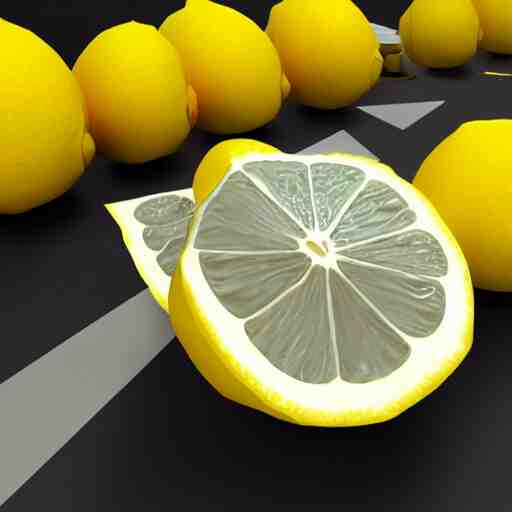 a render of a low polygon lemon, unreal engine 