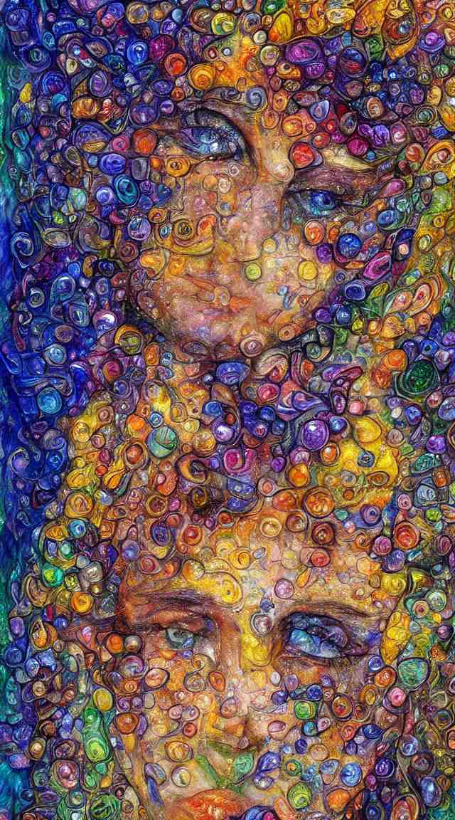 boy face made of crystals by Josephine Wall