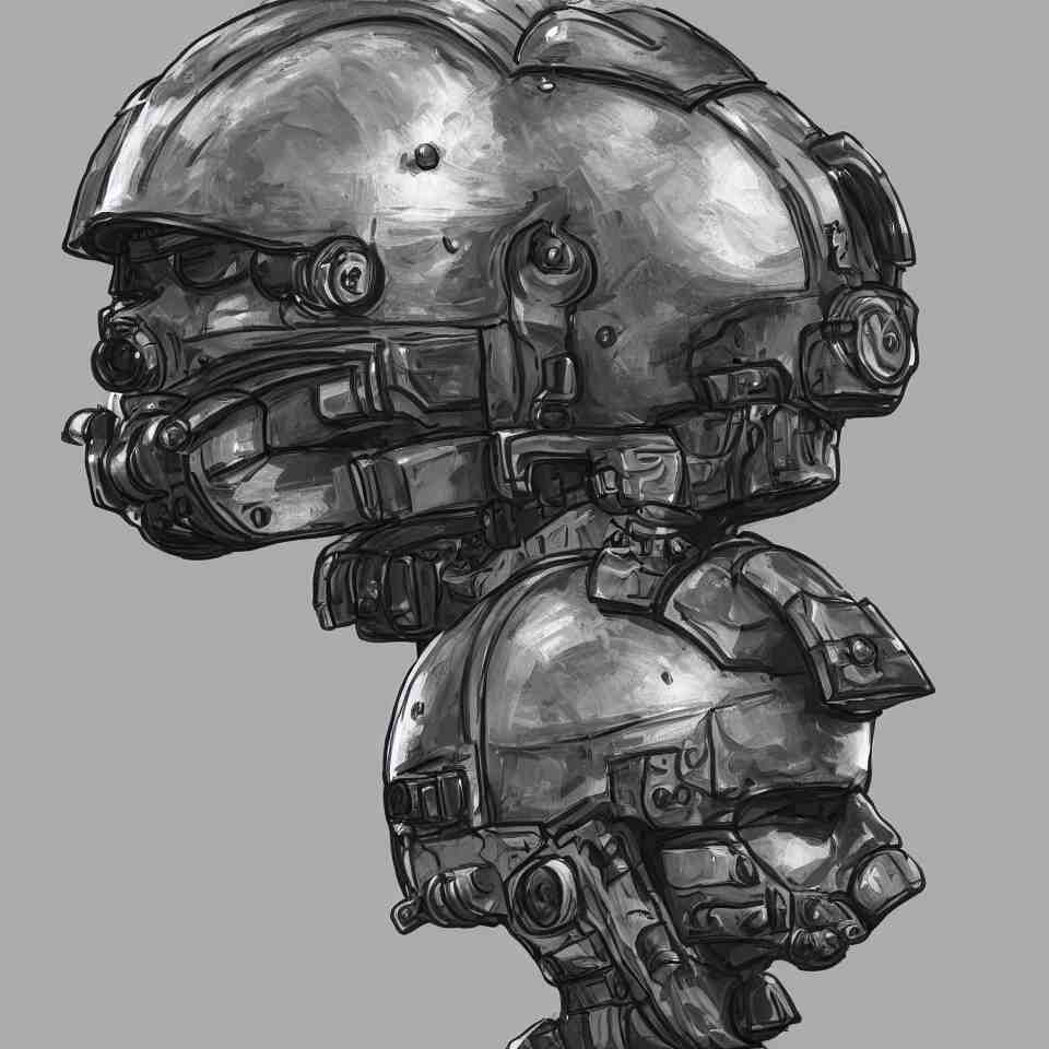 epic mechanical headgear combat vision helmet highly detailed, digital painting, concept art, smooth, sharp focus, simple draft artstation 