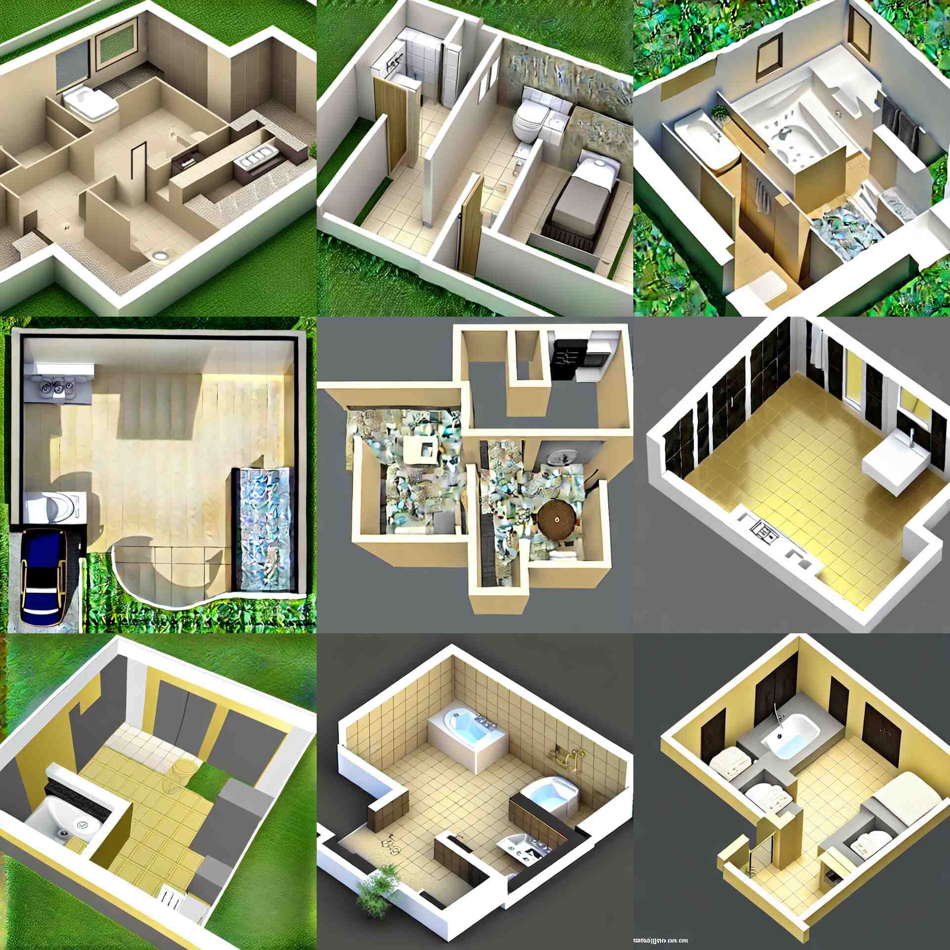 floor plan layouts of a modern master bathroom golden ratio, designer, architect, 3 d, isometric view, 