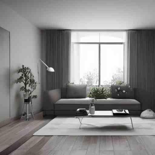 living room concept render, octane render, inspired by soviet cities, brutalist, futuristic, well illuminated, cold 