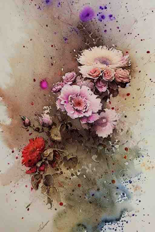 ( ( ( ( ( ( ( ( ( ( ( ( ( loose loose watercolor of flowers painterly, granular splatter dripping. very muted colors. ) ) ) ) ) ) ) ) ) ) ) ) ) by jean - baptiste monge!!!!!!!!!!!!!!!!!!!!!!!!!!!!!! 