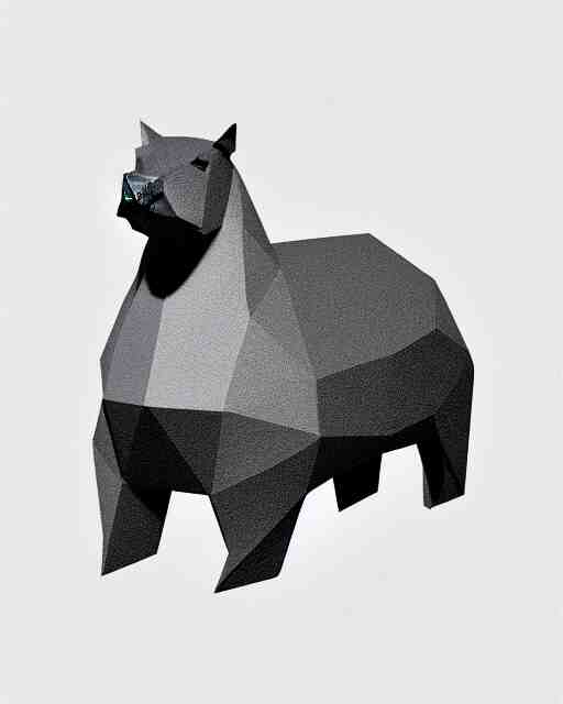 low polygon render of a capybara on a white background, isometric 3d, ultra hd