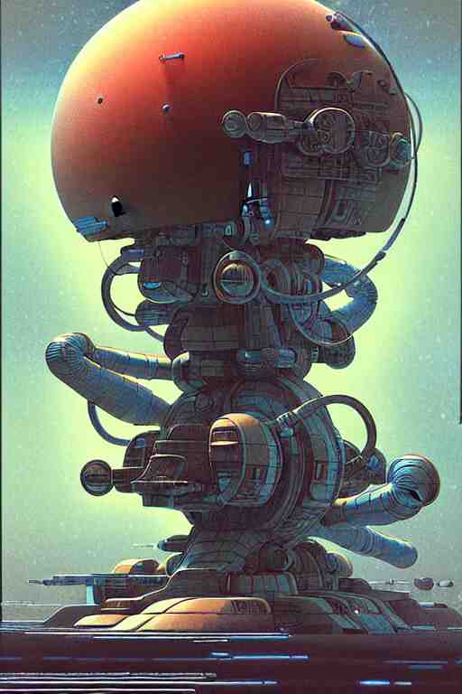 design only! 2 0 5 0 s retro future art 1 9 7 0 s science fiction borders lines decorations space machine, mech, robot. muted colors. by jean - baptiste monge, ralph mcquarrie, marc simonetti, 1 6 6 7. mandelbulb 3 d, fractal flame, jelly fish, coral 