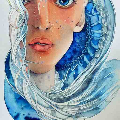 watercolor art on paper, aquarius, highly detailed, artstation, masterpiece, award - winning 