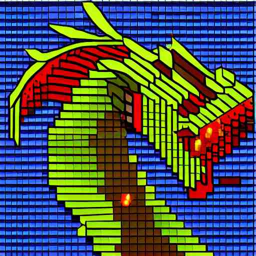 dragon spit fire, pixel art 8 x 8 size. 