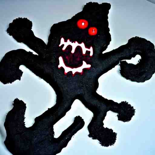 demonic cookie monster, evil, portrait, scary, creepy. detailed. realistic. 