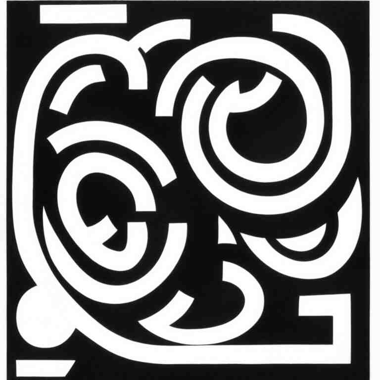 symbol by karl gerstner, monochrome black and white, 1 : 1 ratio, 8 k print scan 