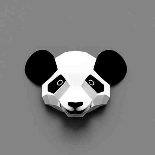  panda, low poly, isometric, 3D render, white background