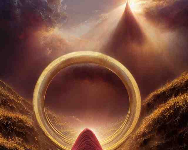 rings of life, rings of life, pure joy, dome of wonders, hopeful, flesh and metal, blissful, serene, esoteric, color theory, singularity, sharp focus, by Kurosawa, by Greg Rutkowski, epic tale of the twin sisters, detailed, composition, medieval, transhumanist dancing, god rays, lens flares, dramatic lighting, volumetric lighting, unreal engine, futuristic, hybrid